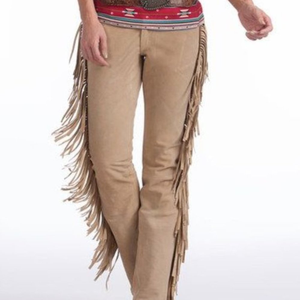 NWT Rancho Estancia Suede Fringe Pants Large